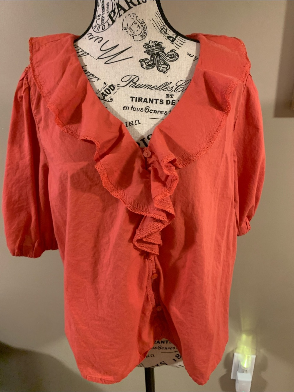 Old Navy burnt orange large cotton blouse